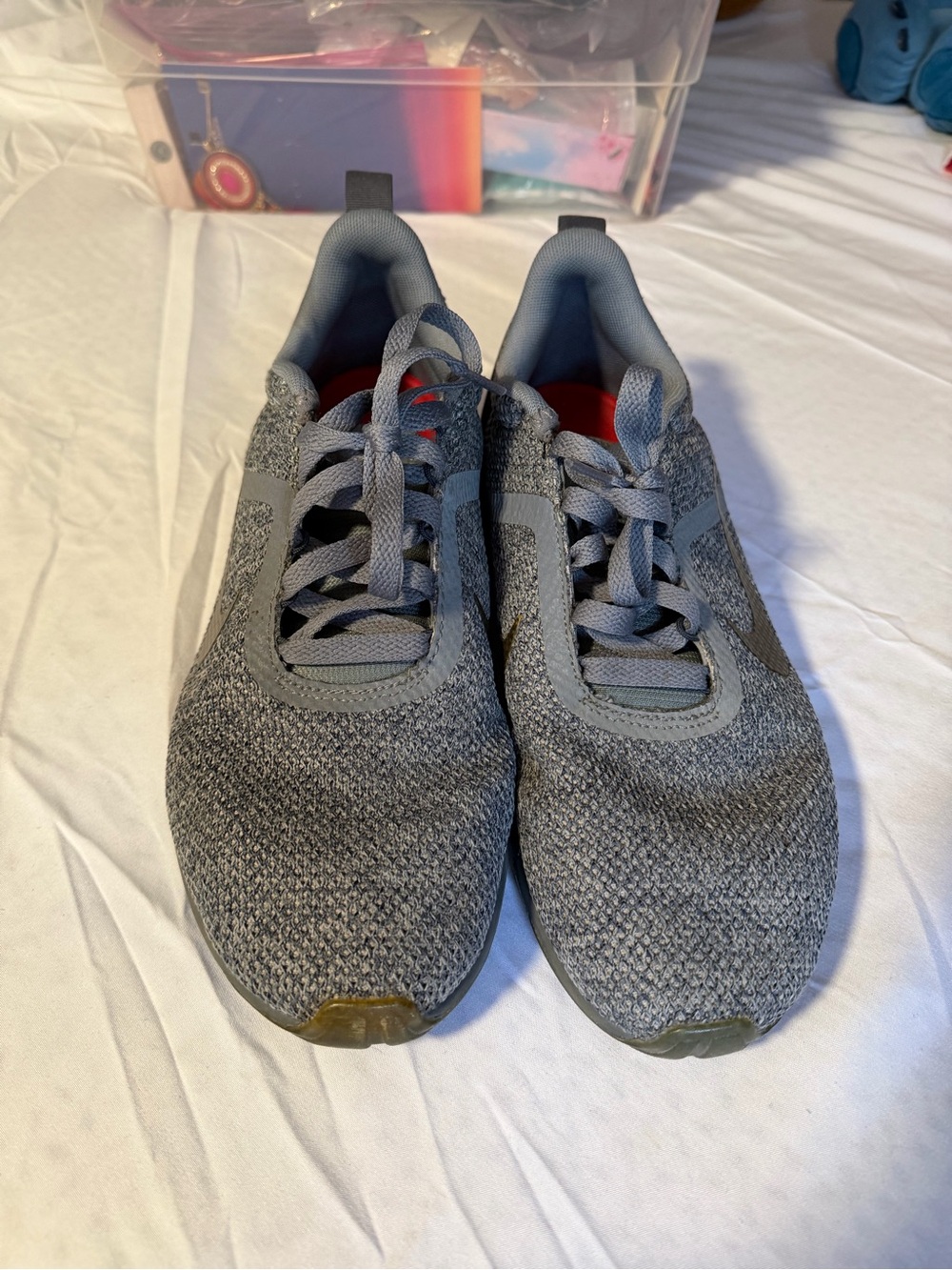 Nike Men’s Grey Knit Athletic Sneakers - Picture 2 of 10